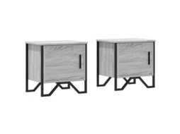 Conjunto 2 Mesa cabeceira VIDAXL derivado madeira cinzento sonoma (40x30x40cm)