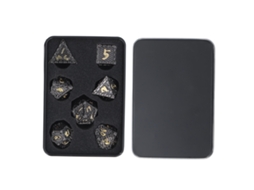 Walshlxq conjunto de 7 Dados Metálicos Poliedros para Rpg com Caixa de Armazenamento Jogo de Rol Regalo Ideal para Adolescentes Adultos