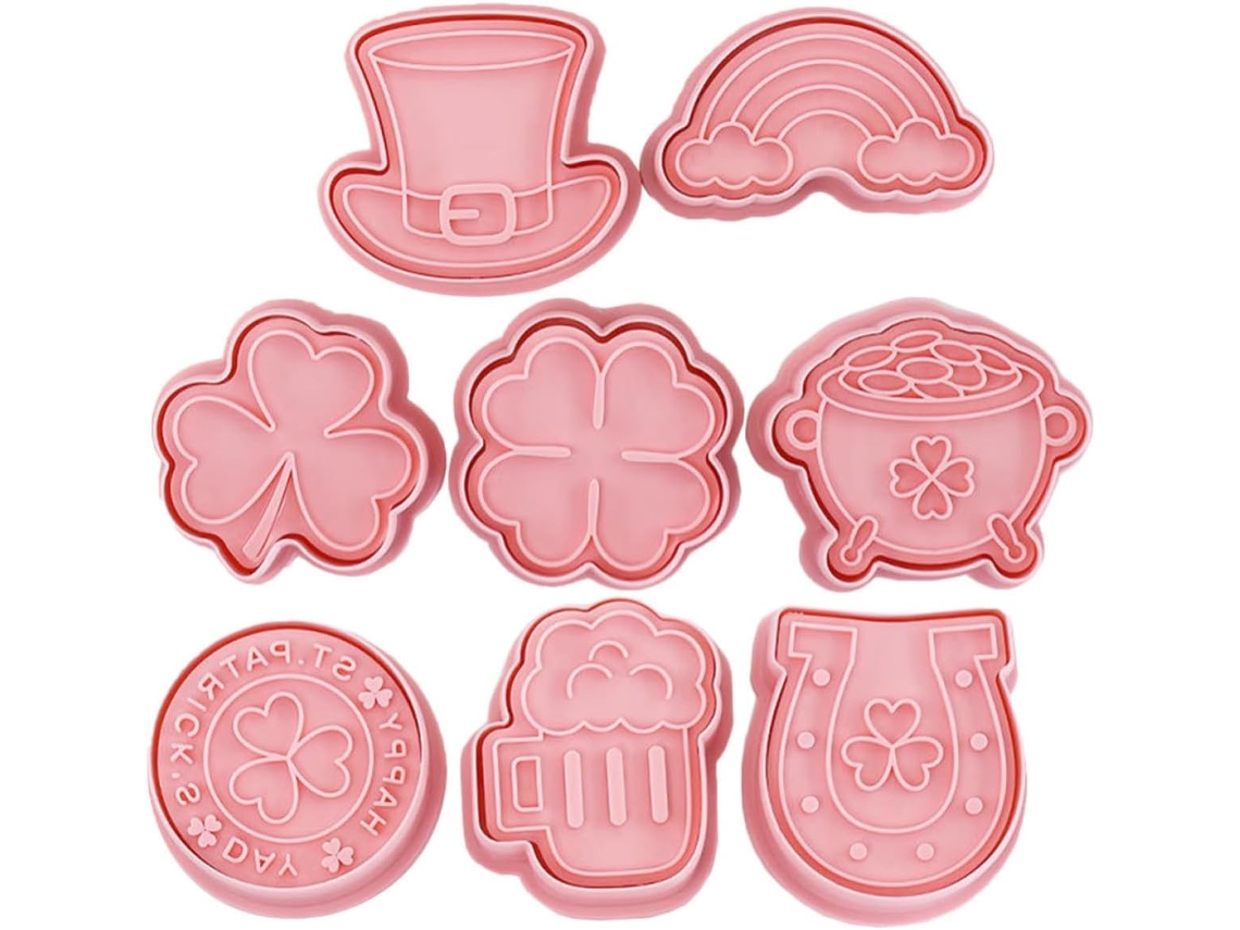 Cortador De Biscoitos, Para Biscoitos E Doces, 8 Peças, Rosa, Pp
