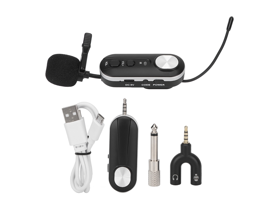 Microfone Sem Fio UHF Wireless com Bateria Integrada EOOCOO