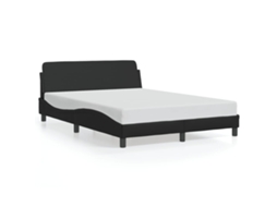Bed Frame, Bed Frames Vidaxl Preto Couro Artificial (140 X 200 Cm)