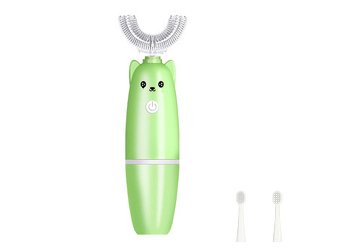 Conjunto De Escova De Dentes Elétrica Infantil Em Formato De U Com Desenho Animado, Ferramenta Portátil Para Limpeza Dos Dentes.