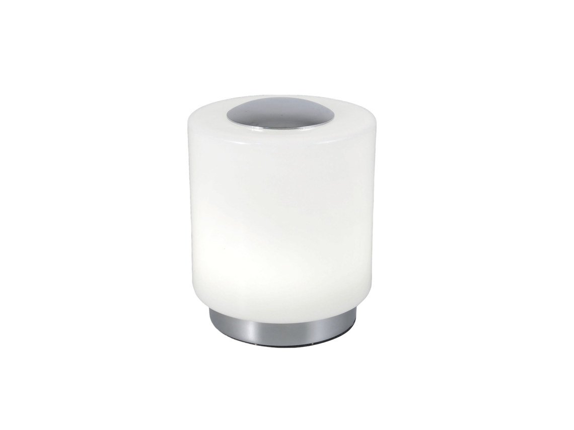 Simi Candeeiro de Mesa Led Integrado em Metal e Vidro Sopro Cromado 8w 3000k Branco Quente Regulável Ao Toque, Código Artigo 3257 30 138 FABAS LUCE