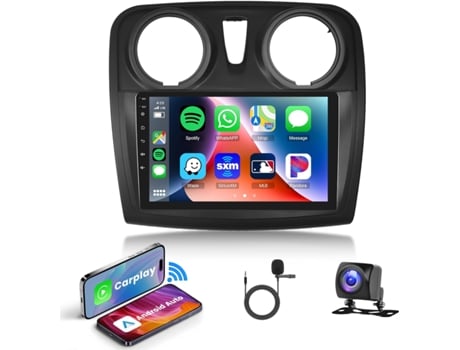 Autorrádios Para Renault Dacia Logan 2 Sandero 2012 2017 Carplay Tela De 9” Android 13 Gps 2go 32 Go Ibeafily