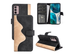 Capa De Couro Com Costura Horizontal Para Motorola Moto G42