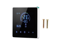Termostato inteligente Primerox com tela LCD colorida e Wi-Fi, ideal para uso residencial e comercial.