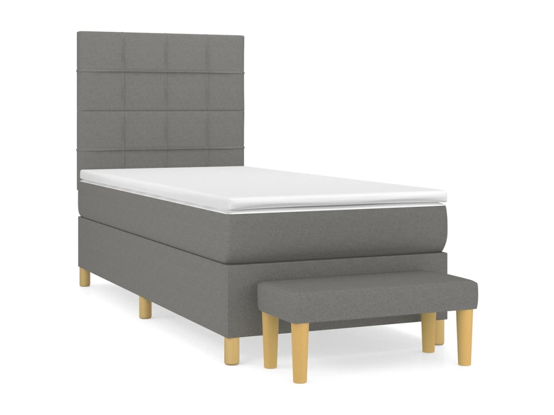 Cama com Molas/colchão 90x190 Cm Tecido Cinza escuro MAISON EXCLUSIVE