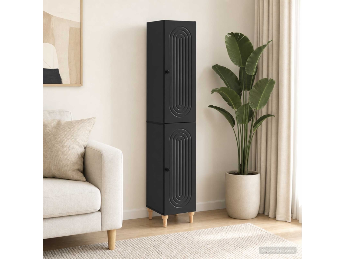 Vidaxl Conjunto De Gabinete 2 Unid. Preto Derivados De Madeira