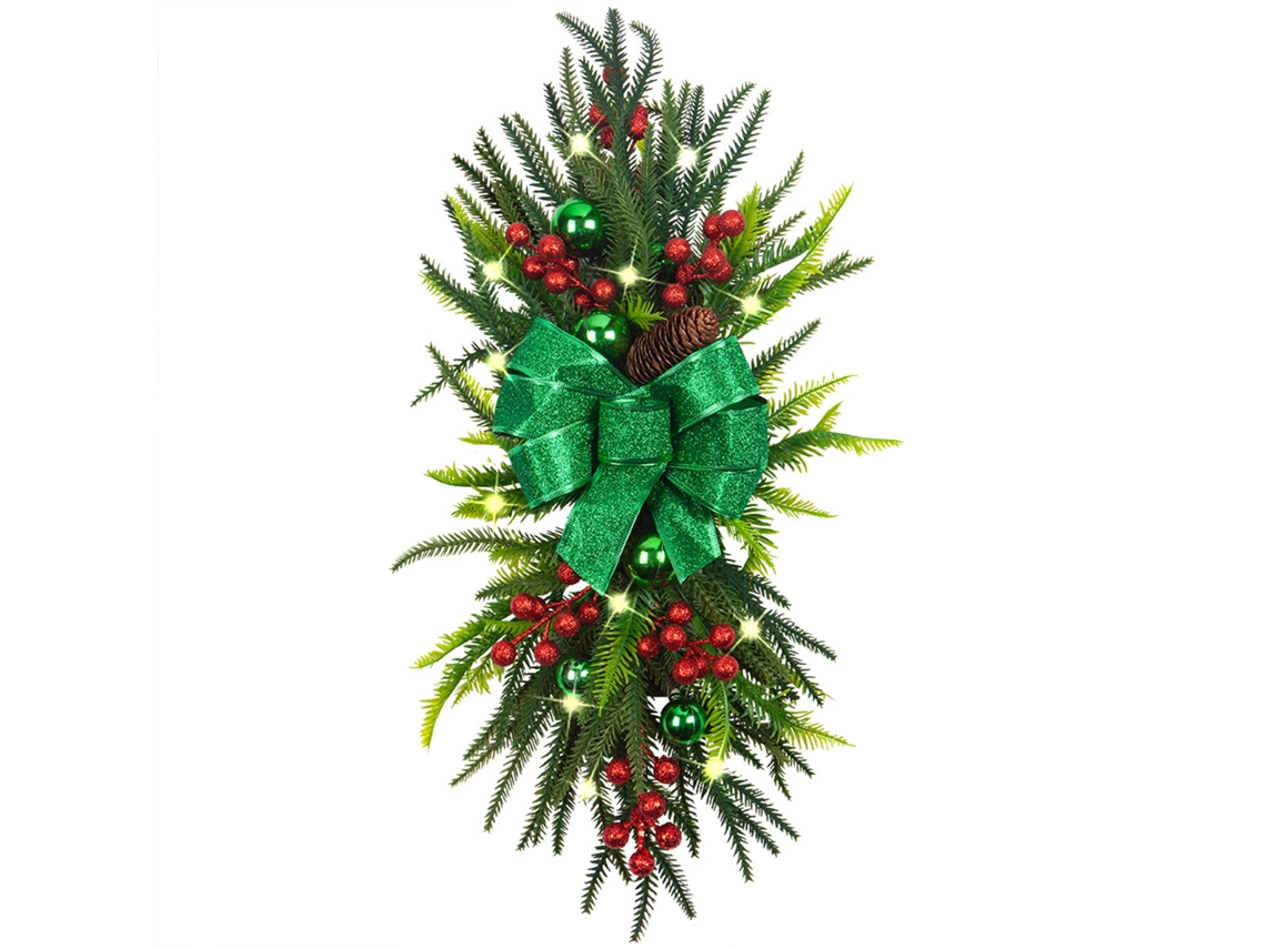 Decoração De Natal Com Luzes Laxiscreed Para Escadaria E Baterias Aa, Embalagem Compacta