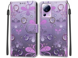 Capa Fólio Mi Flores para Xiaomi Civi 2/12 Lite Ne HONGWE. Pele