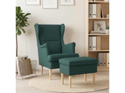 Vidaxl Poltrona Com Puff 2 Unid. Verde-escuro Tecido