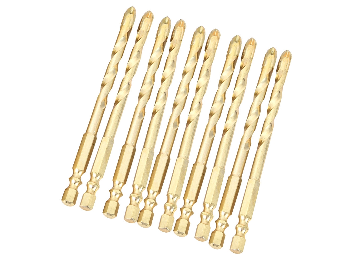 Conjunto De 10 Brocas De Carbeto Triangular Laxiscreed Com Adaptador Hexagonal, 8mm
