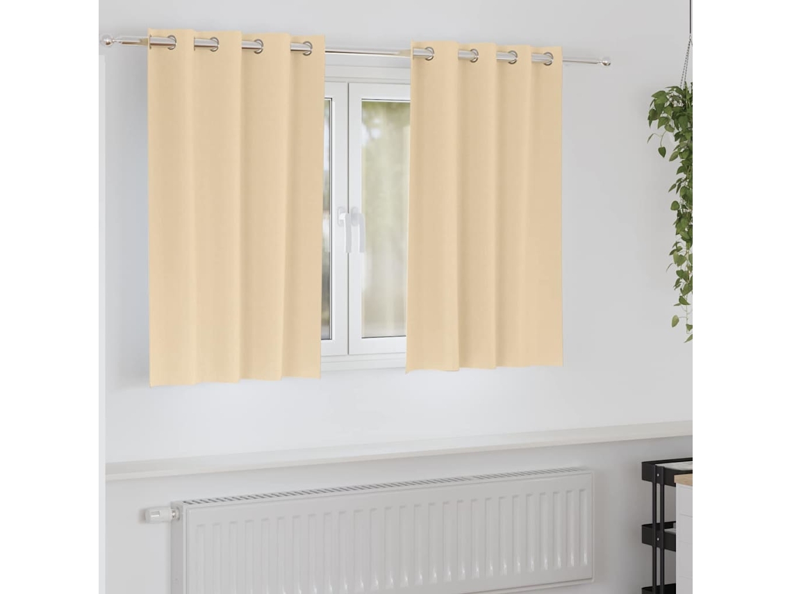 Vidaxl Cortinas Blackout Com Argolas 2 Unid. Creme 140 X 140 Cm