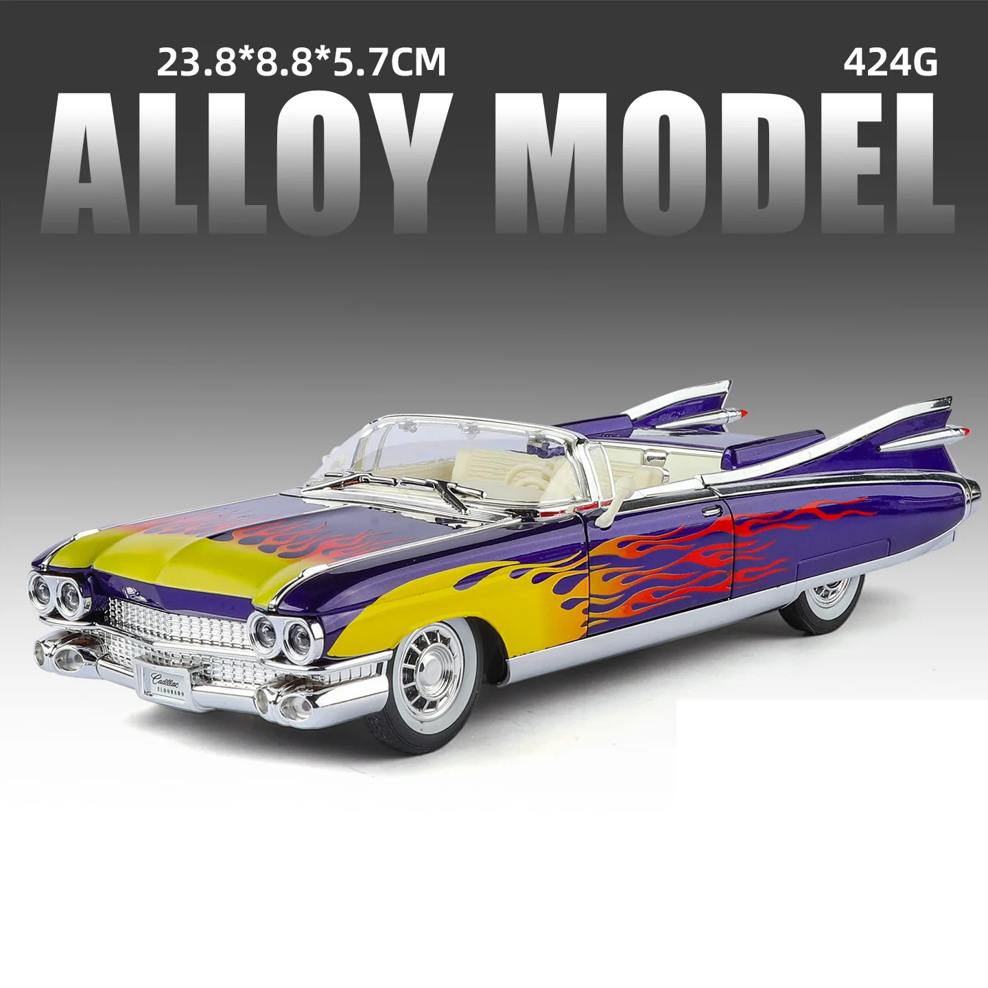(azul E Amarelo) 1:24 Grande Modelo De Carro Foguete Em Liga Metálica, Brinquedo Em Miniatura De Metal Fundido Com Som E Luzes
