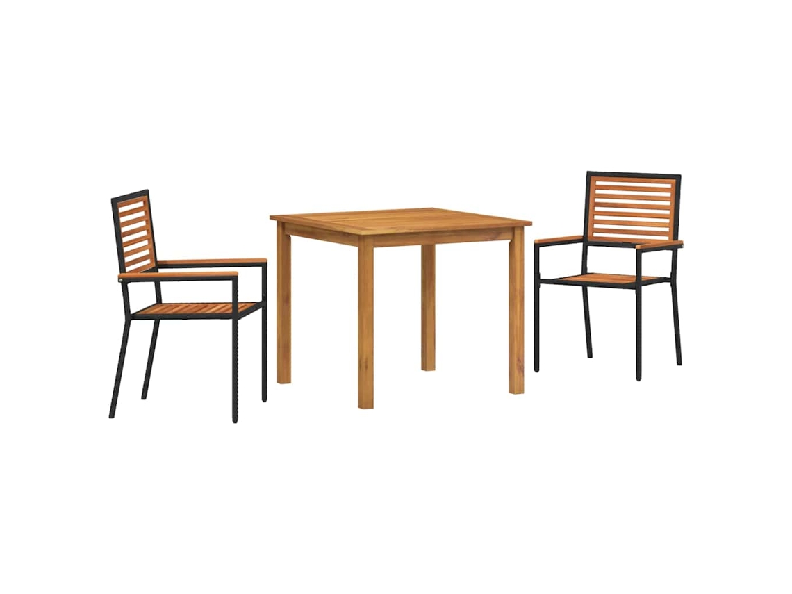 Maison Exclusive - Conjunto De Jantar Para Jardim 3 Pcs Preto