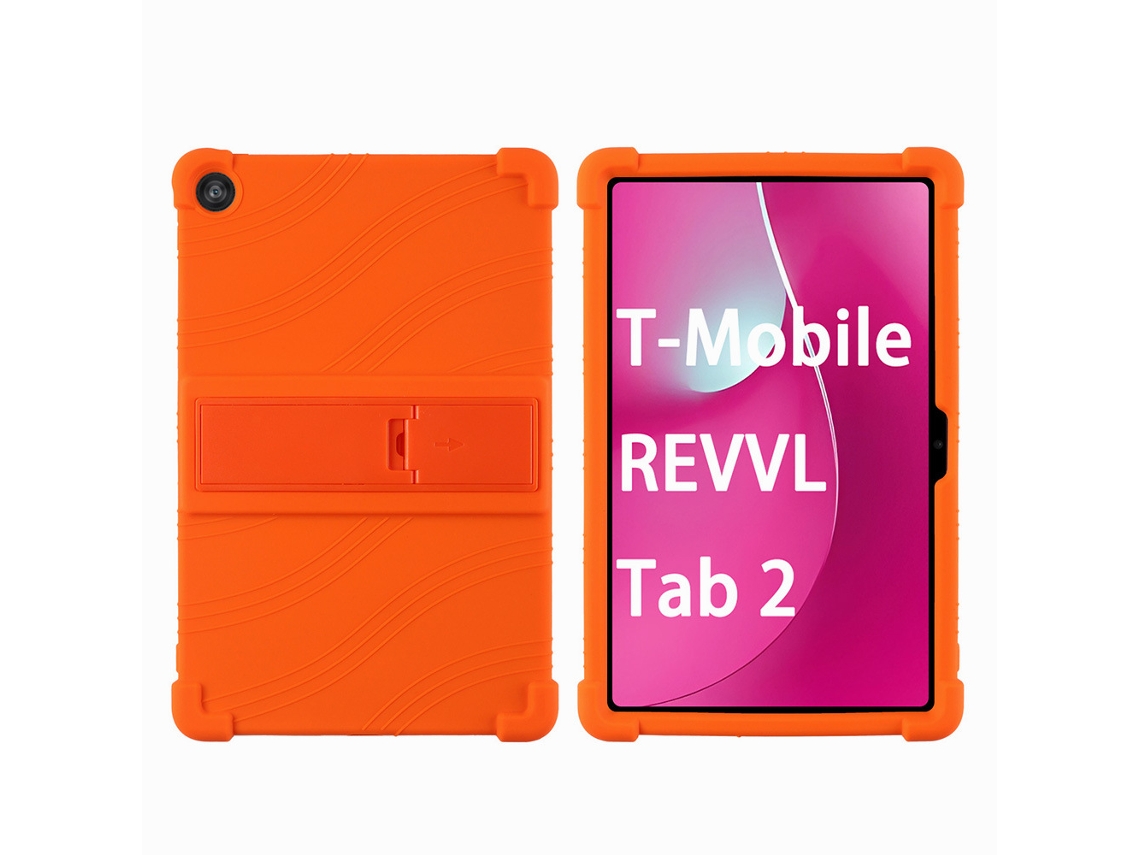 Capa De Silicone Macio E Resistente A Impactos, Compatível Com O Tablet T Mobile Revvl Tab 2 De 10,1 Polegadas.cor Laranja Ushion