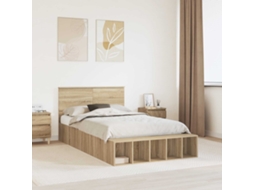 Vidaxl Estrutura da Cama com Prateleira Carvalho Sonoma 120 X 200 Cm