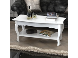 Mesa de Centro com 2 Prateleiras Mdf Branco PANGSHIYUAN