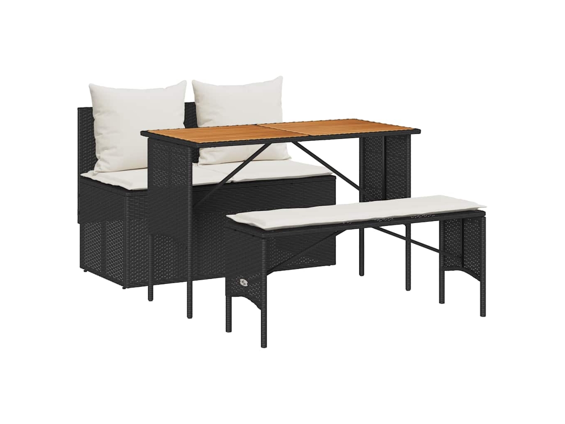 Garden Dining Set, Garden Dining Sets Vidaxl Preto Rattan / Vime (n/a)