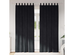 Vidaxl Cortinas Opacas 2 Unid. Preto 140 X 225 Cm Veludo