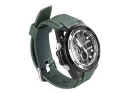 Relógio eletrônico casual masculino de quartzo com movimento duplo, resistente à água e luminoso, cor verde.