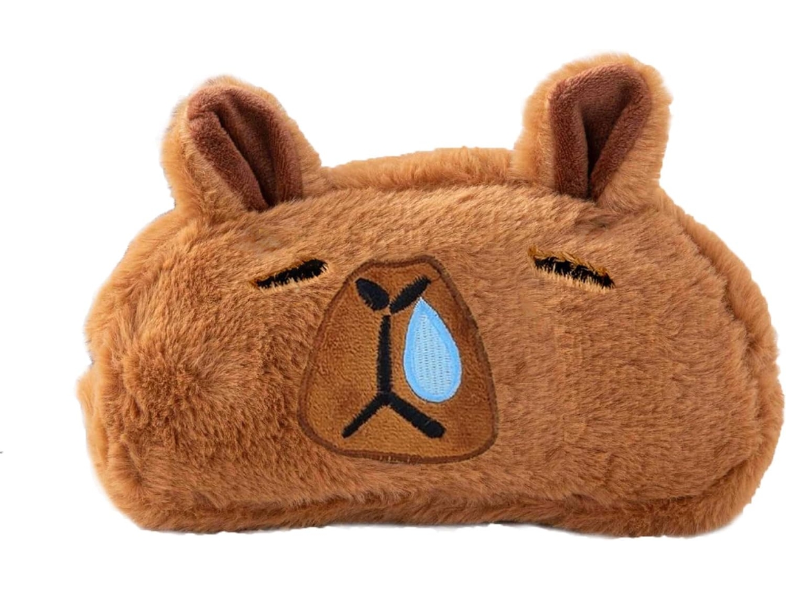 Estojo em Pelúcia Formato Capivara, Marrom – 1 Peça Hexinyigjly