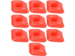 Conjunto De 10 Porta-copos Infláveis ​​em Formato De Lábios Vermelhos Para Piscina, Compatíveis Com Acessórios Para Festas Na Praia No Verão.