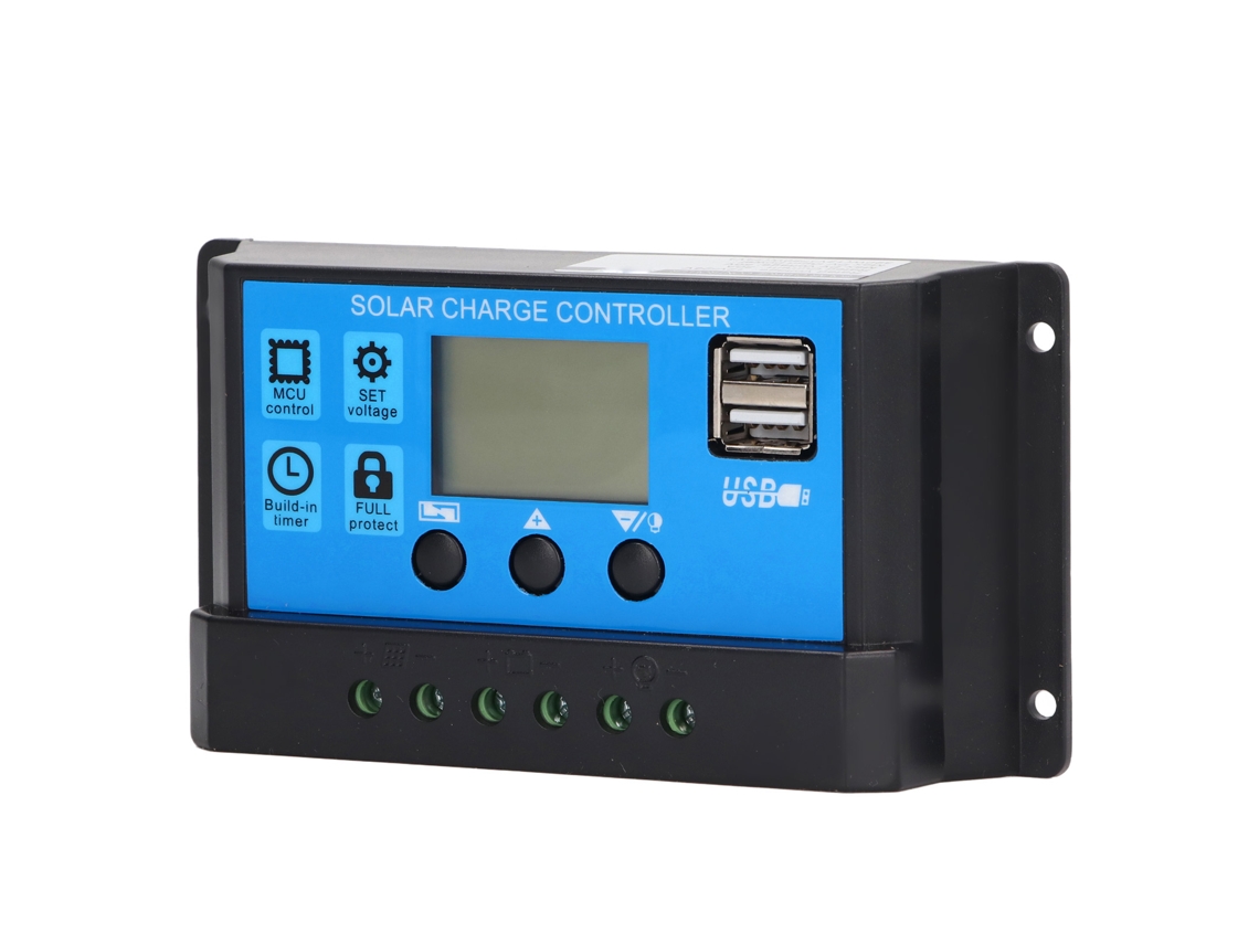 Controlador De Carga Solar Laxiscreed 30a 12v/24v Com Deteção Automática E Ecrã Lcd