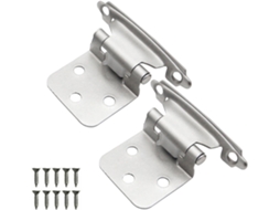 2 Dobradiças De Armário Sobrepostas Com Fechamento Automático, Montagem Frontal, Dobradiça Com Amortecedor Hidráulico E