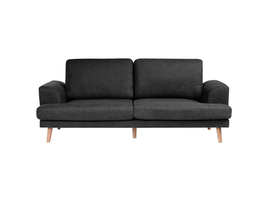 Sofá De 3 Plazas Beliani Kildal De Tela Negro 214x96x90