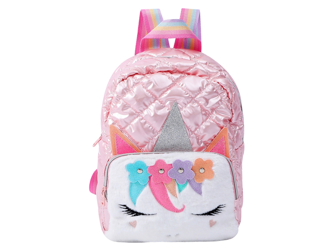 Children's Quilted School Backpack Unicorn Yellow 32cm