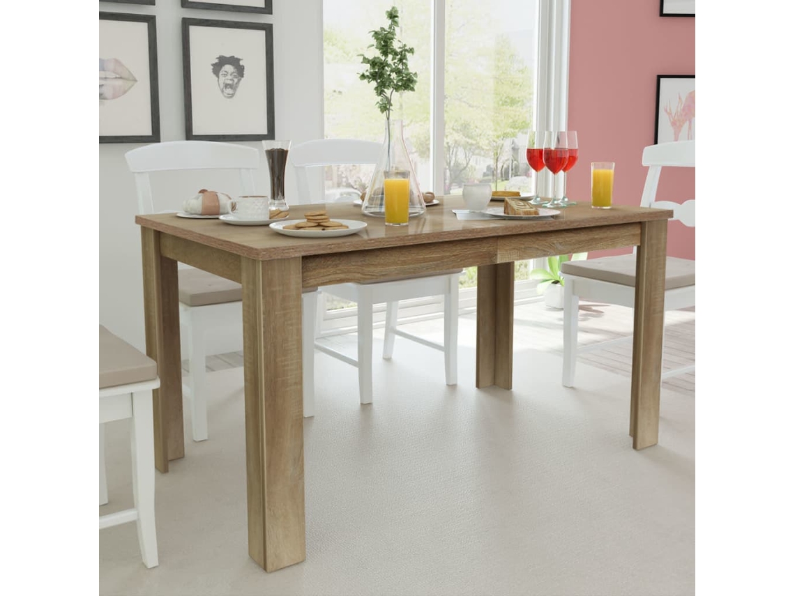 Vidaxl Mesa De Jantar 140x80x75 Cm Carvalho