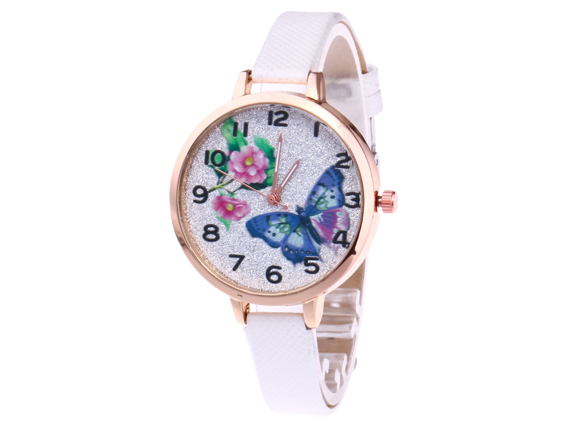 Relógio de Pulso Feminino de Quartzo Elegante Casual Moda Branco Presente