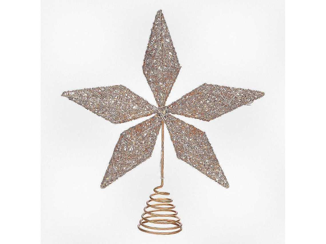 Estrela Dourada Para O Topo Da Árvore De Natal, Ideal Para Decorar As Festas. Loja Olysi