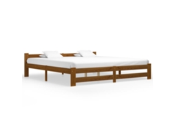 Bed Frame, Bed Frames Vidaxl Marrom Madeira De Pinho (200 X 200 Cm)