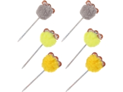 Nuobesty Conjunto De 6 Canetas Gel Pelúcia Com Design Cabeça Macaco,