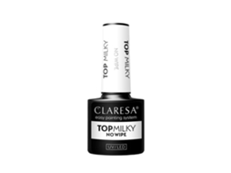 Glossy Finish Milky Hybrid Top Coat No Wipe Formula, 5g Claresa