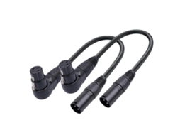 Pacote com 2 cabos Lurelia Cabo XLR macho/fêmea de 3 pinos a 90°, para teclados, pianos, sintetizadores e microfones.