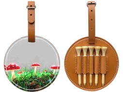 Bolsa para tees de golfe Trail Dust Bison, preta, fácil de transportar | S/MARCA