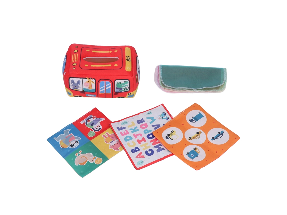Primerox brinquedo Sensorial Caixa de Papel Toalha para Bebê Infantil com Textura e Cores Vibrantes