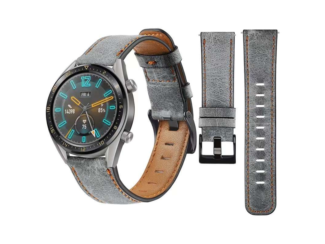 Bracelete Garmin Forerunner 220 Pulseira Vintage Leather Cinzento