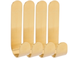 Conjunto De 4 Ganchos Parede Em Latão Dourado Para Banheiro, Ideais