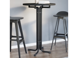 Vidaxl Mesa De Bar Ø70x110 Cm Derivados De Madeira E Aço Preto