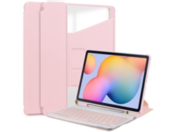 Capa Para Samsung Galaxy Tab S6 Lite 10.4 Polegadas Sm-p613/sm-p619 2022 Com Ranhura Para Caneta Adicionar Teclado Português Rosa
