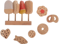 Brinquedo de Cozinha de Madeira com Sorvete e Donut de Mentira CHABERLU