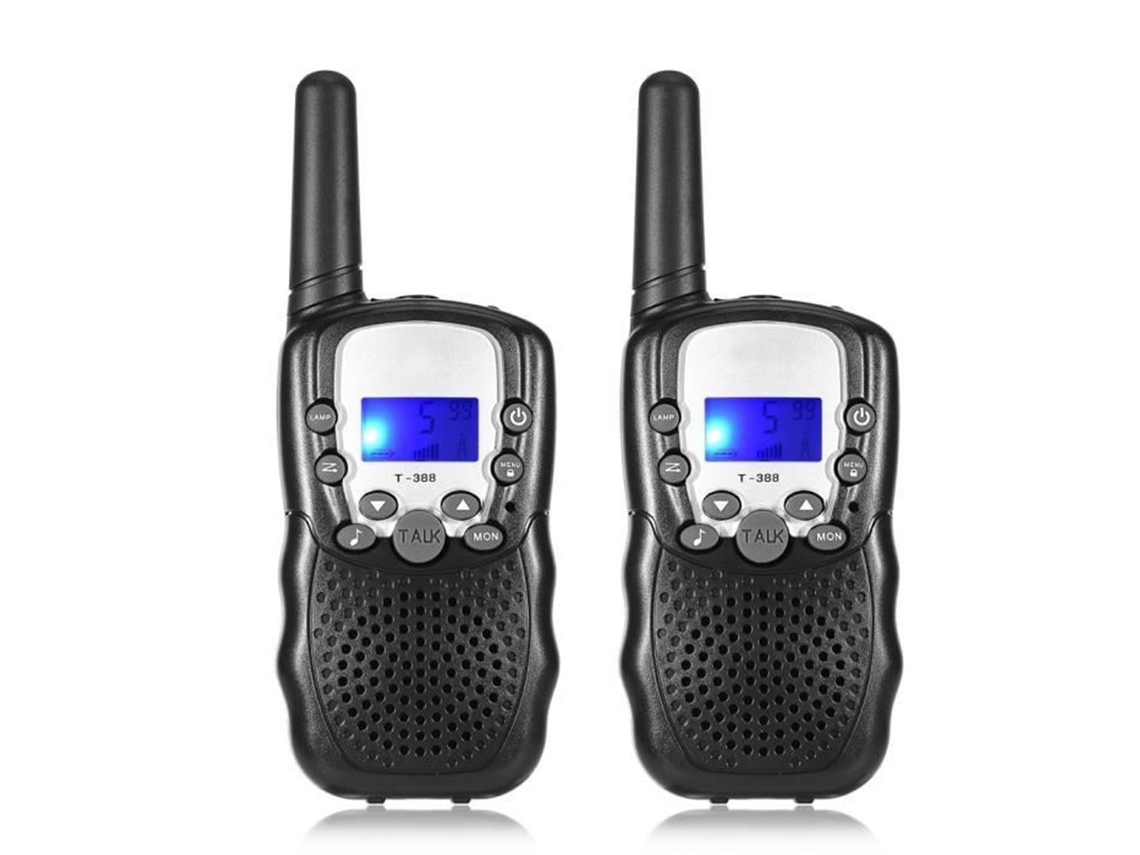 Rádio walkie talkie Mali, infantil, alcance 3km, preto