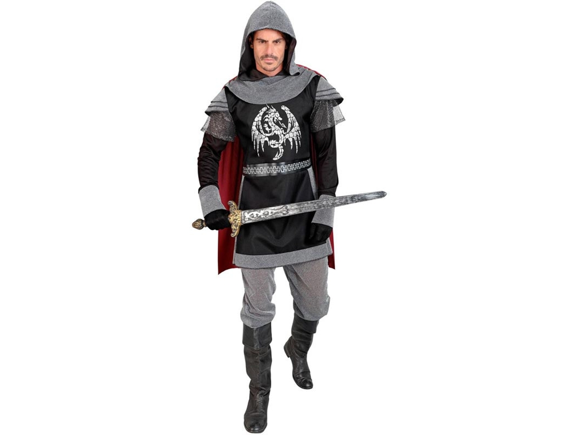 Fato de cavaleiro medieval escuro para homem