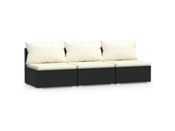 3-seater Sofa, 3-seater Sofas Vidaxl Preto Rattan / Vime (n/a)