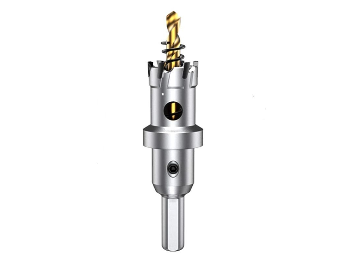 Serra De Furo De Carbeto De Tungstênio 22mm Tct Com 1 Broca Guia Titanizada Para Metais Duros