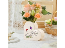 Vaso De Cerâmica Personalizado Jeweidea Com Nome E Flor De Nascimento Gravados, Vaso Em Formato De Coração Dia